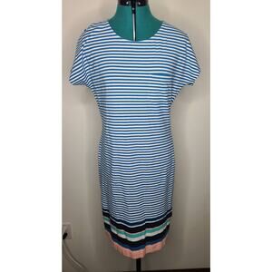 Barbour blue striped short sleeve shirt dress - 10